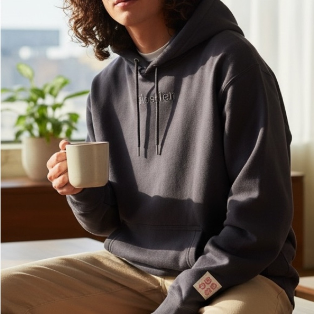 Glossier Soho New York Special Edition Graphite Gray Hoodie Sweater